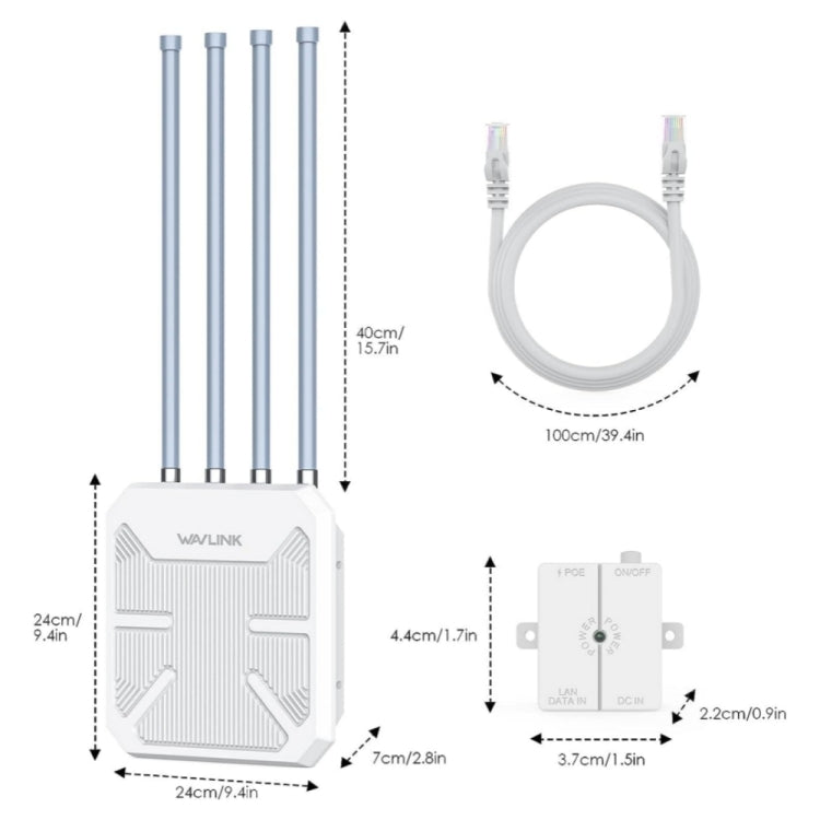 WAVLINK WN573HX1 WiFi 6 AX1800 IP67 Waterproof Outdoor Dual Band Wireless WiFi Routers, US Plug, EU Plug, UK Plug, AU Plug WAVLINK WN573HX1 WiFi 6 AX1800 IP67 Waterproof Outdoor Dual Band Wireless WiFi Routers, US Plug, EU Plug, UK Plug, AU Plug